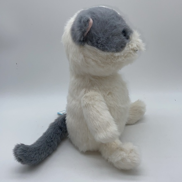 Jellycat Munchkin Cat Soft Plush Stuffed Animal Kitten Kitty White Grey Retired - Picture 9 of 10